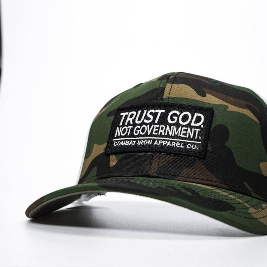 Trust God Noth The Government Hat Combat Iron