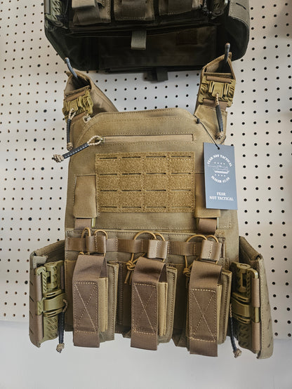 Tan Plate Carrier w/ Tripple Mag Pouch