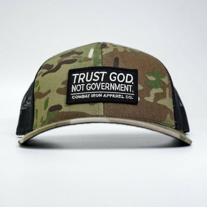 Trust God Noth The Government Hat Combat Iron